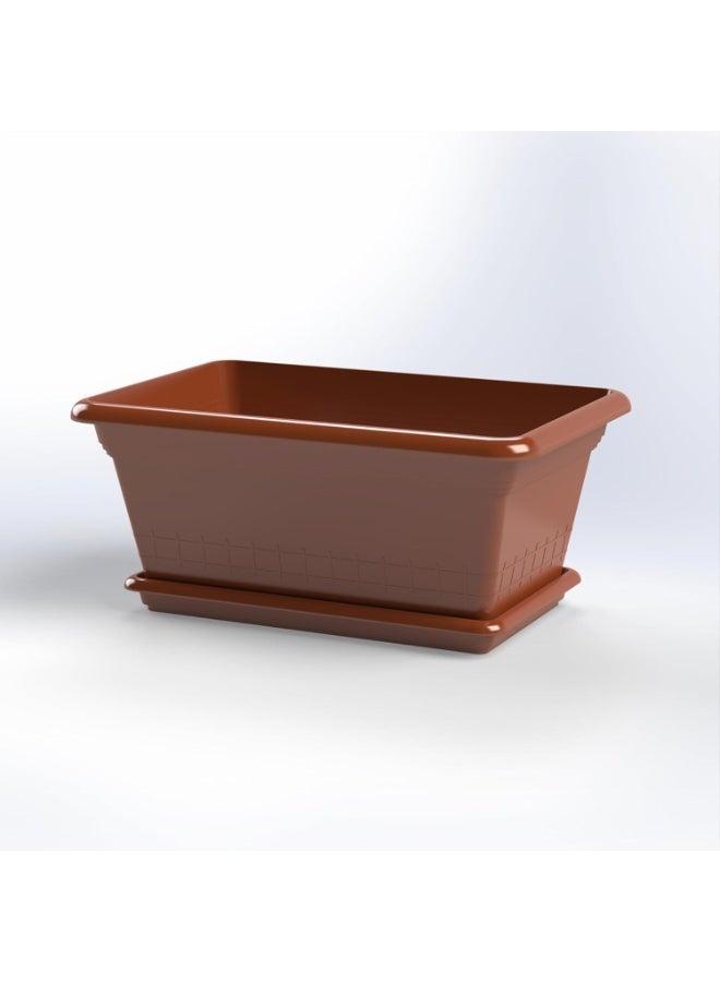 Marcolo 65CM Rectangular Plastic Flowerpot Lightweight & Very Durable, Flower Plant Pot (Cherry) - Image 1